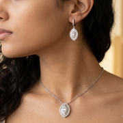 Pear Shape Timeless 925 Silver Necklace & Earrings Set for Women